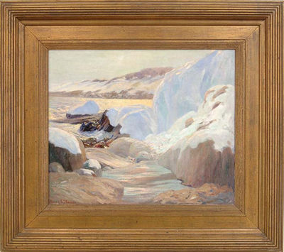 New England Winter Coastline by Parker Perkins - Auction record, sale price, and art valuation. Compare with similar artists and explore comparable artworks.