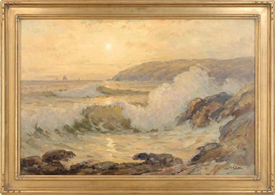 Monhegan Sunset by George Schultz - Auction record, sale price, and art valuation. Compare with similar artists and explore comparable artworks.