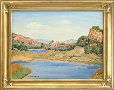 "Lake Santa Marguerita, California" by Henry Curtis Ahl Jr - Auction record, sale price, and art valuation. Compare with similar artists and explore comparable artworks.