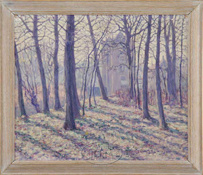 THE WOODLAND ABBY by Frederick O'Neill Gallagher - Auction record, sale price, and art valuation. Compare with similar artists and explore comparable artworks.