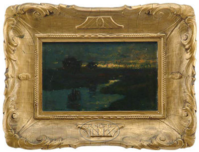LATE EVENING SUNSET by Hugh Huntington Howard - Auction record, sale price, and art valuation. Compare with similar artists and explore comparable artworks.