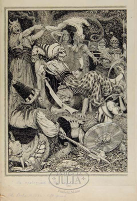 ORIGINAL ILLUSTRATION FROM "ALI BABA" by Frank C (Cheyne) Pape - Auction record, sale price, and art valuation. Compare with similar artists and explore comparable artworks.