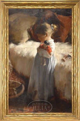 Sample artwork by Joseph Hatfield (1863 - 1928), known for landscape, child genre and figure painting, paint business - View similar artists and auction records