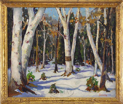 WINTER BIRCHES by Henry J Billings - Auction record, sale price, and art valuation. Compare with similar artists and explore comparable artworks.