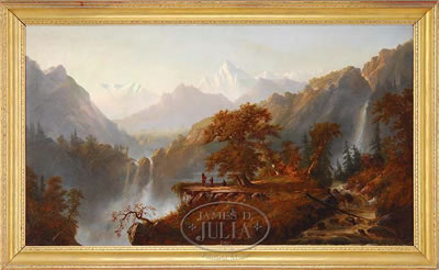 ROCKY MOUNTAIN VISTA WITH NATIVE AMERICANS