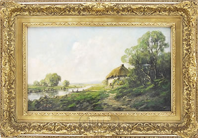 COTTAGE BY THE RIVER by Harold Goldthwait - Auction record, sale price, and art valuation. Compare with similar artists and explore comparable artworks.