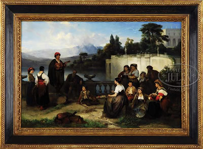 TROUBADOUR SERENADING A GATHERING AT A ROMAN MANOR HOUSE by Karel Frans (Carel) Philippeau - Auction record, sale price, and art valuation. Compare with similar artists and explore comparable artworks.