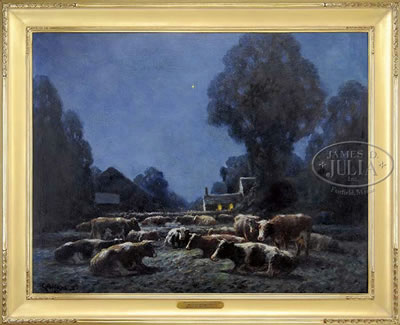 MOONLIGHT ON THE FARMSTEAD by George Arthur Hays - Auction record, sale price, and art valuation. Compare with similar artists and explore comparable artworks.