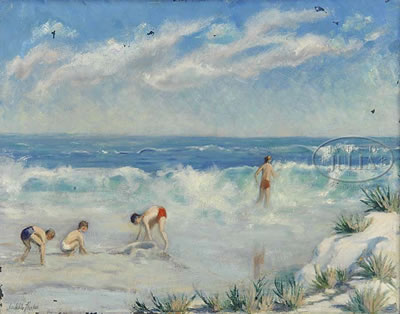 Sample artwork by Isabella Hoopes (1893 - 1987), known for dogs in landscape - View similar artists and auction records