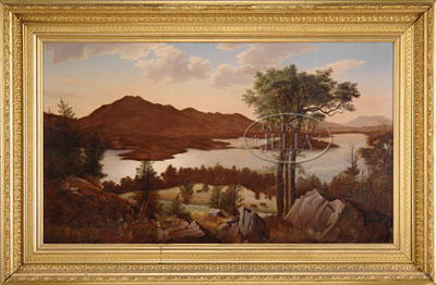 Sample artwork by Seth Wyman Steward (1844 - 1927), known for lakes, landscape, mountains and coastal view painting, carriage decoration - View similar artists and auction records