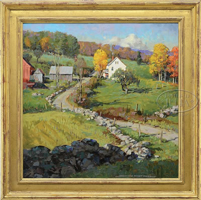 FARM IN SUNLIT LANDSCAPE