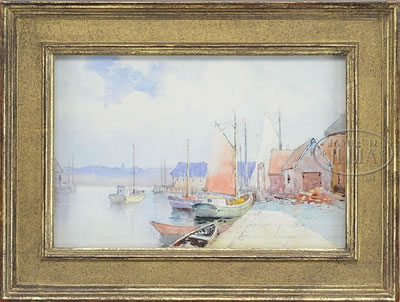 LOT OF THREE ANIMATED SUMMER HARBOR VIEWS