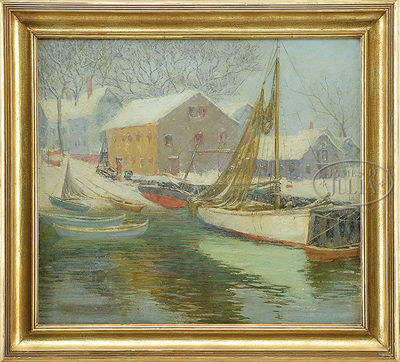"THE VILLAGE SHORE" by Oscar Gieberich - Auction record, sale price, and art valuation. Compare with similar artists and explore comparable artworks.