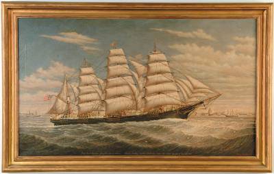 Portrait of the Ship "Great Republic" by Percy A Sanborn - Auction record, sale price, and art valuation. Compare with similar artists and explore comparable artworks.