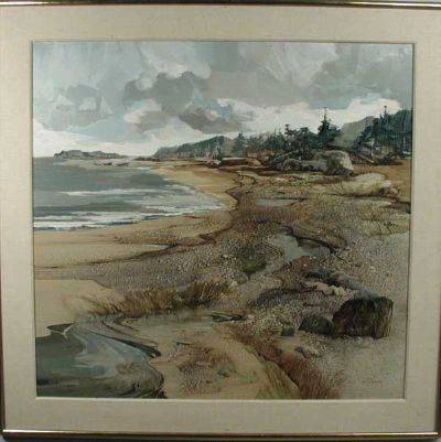 Sample artwork by Laurence Philip Sisson (1928 - 2015), known for coastal landscape, marine and figure painting, illustration - View similar artists and auction records