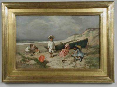 Children in beach scene