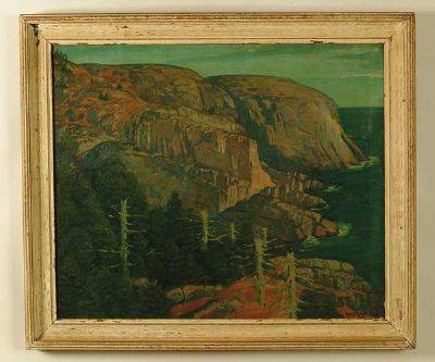 View of Monhegan Island by Emil Holzhauer - Auction record, sale price, and art valuation. Compare with similar artists and explore comparable artworks.
