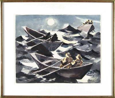 Seining Off Monhegan Under Moonlight