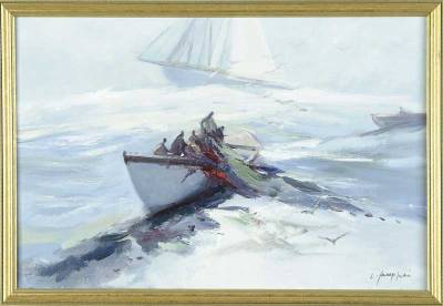 Pulling in the Nets by Charles C Gruppe - Auction record, sale price, and art valuation. Compare with similar artists and explore comparable artworks.