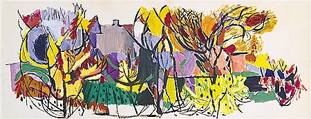 Sample artwork by Piroska Szanto (1913 - 1998), known for symbolically inflected figural painting and series-based compositions inspired by folk motifs - View similar artists and auction records