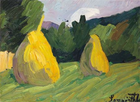 Stacks in bright sunshine in Baia Mare, 1911