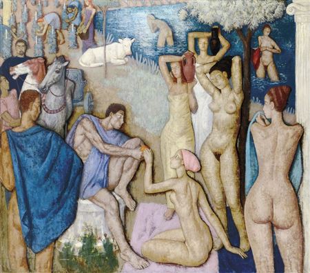 Sample artwork by Bela Czene (1911 - 1999), known for figure and genre painting-nudes - View similar artists and auction records