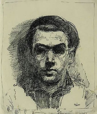 Portrait of Werner Tubke: Self-portrait