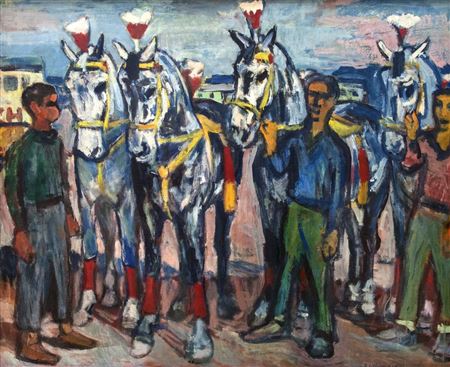 Aeros - Die vier Schimmel des Zirkus Aeros. by Fritz Winkler - Auction record, sale price, and art valuation. Compare with similar artists and explore comparable artworks.