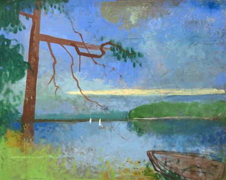 Scharmützelsee - Sommerliche Seenlandschaft mit Segelbooten.