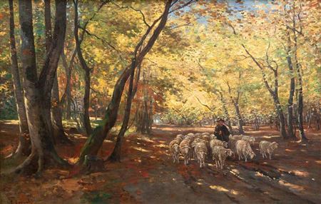 Schäferszene im Herbst
