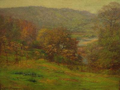 Brookville landscape by John Ottis Adams - Auction record, sale price, and art valuation. Compare with similar artists and explore comparable artworks.