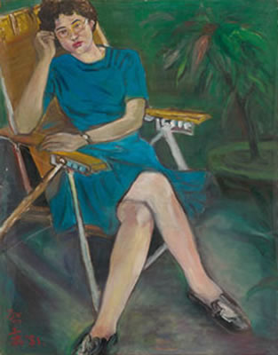 Woman in a Blue Dress