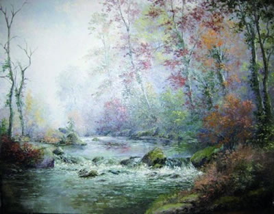 Eaux vivent au soleil d'automne