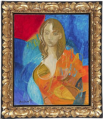 Sample artwork by Jordi Rollan Lahoz (Born 1940), known for abstract floral and female portrait painting, nudes, drawing - View similar artists and auction records