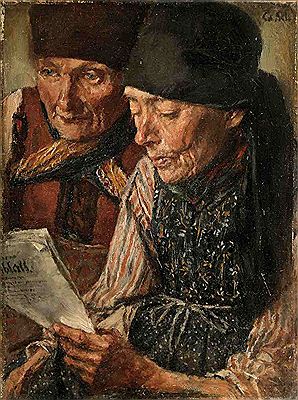 Lesendes Bauernpaar