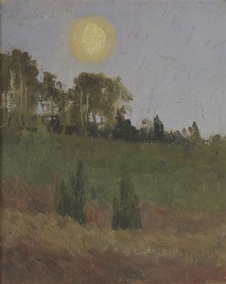 Landschaft mit Vollmond
