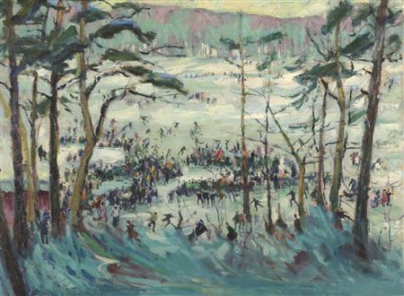 Eisvergnügen auf dem Grunewaldsee by Paul Paeschke - Auction record, sale price, and art valuation. Compare with similar artists and explore comparable artworks.