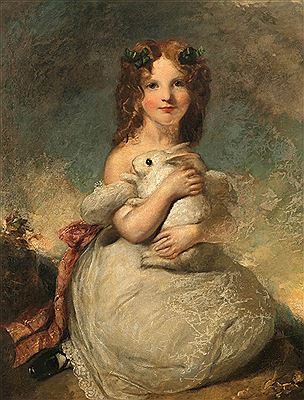 Dora Louisa Grant mit Kaninchen