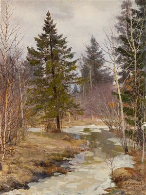 March. Mstera neighborhood by Vasily Osipovich Kirikov - Auction record, sale price, and art valuation. Compare with similar artists and explore comparable artworks.