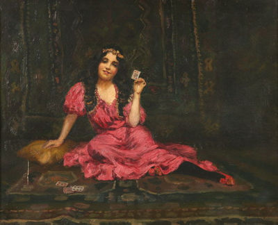 Fortune Teller by Oscar Miller - Auction record, sale price, and art valuation. Compare with similar artists and explore comparable artworks.