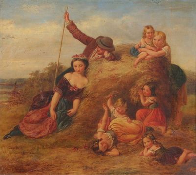 Resting by a Haystack by Joseph Bouvier - Auction record, sale price, and art valuation. Compare with similar artists and explore comparable artworks.