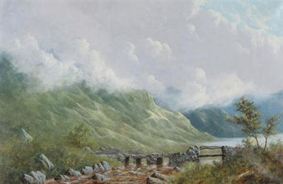 FOOTBRIDGE IN THE MISTY HIGHLANDS