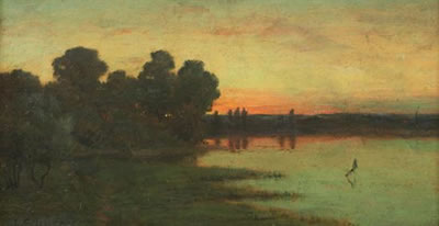 Sunset Along the Potomac by Edmund Messer - Auction record, sale price, and art valuation. Compare with similar artists and explore comparable artworks.