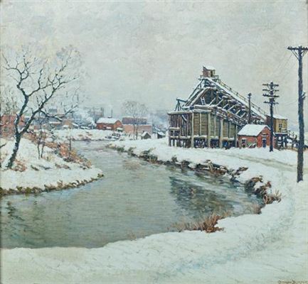 Sample artwork by Benson Bond Moore (1882 - 1974), known for rural landscape and wildlife painting, illustration, etching - View similar artists and auction records