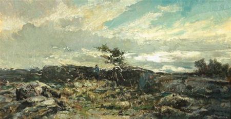SUNSET AT PURGATORY, NEWPORT, RHODE ISLAND, CIRCA 1881