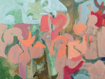 Abstaction, Landscape with Figures by William Calfee - Auction record, sale price, and art valuation. Compare with similar artists and explore comparable artworks.