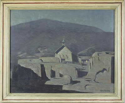 An Adobe Church at Sunset, circa 1930