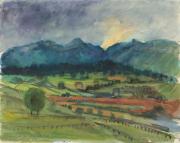 Landschaft am Staffelsee mit Gewitterstimmung.