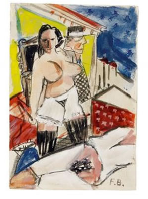 Bordellszene. Verso: Figürliche Studie by Fritz Burkhardt - Auction record, sale price, and art valuation. Compare with similar artists and explore comparable artworks.