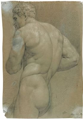 Stehender männlicher Rückenakt nach links (Herkules). by Franz Pforr - Auction record, sale price, and art valuation. Compare with similar artists and explore comparable artworks.